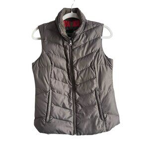 Eddie Bauer Down Puffer‎ Vest Women’s Small Brown Full Zip Outdoors EB550